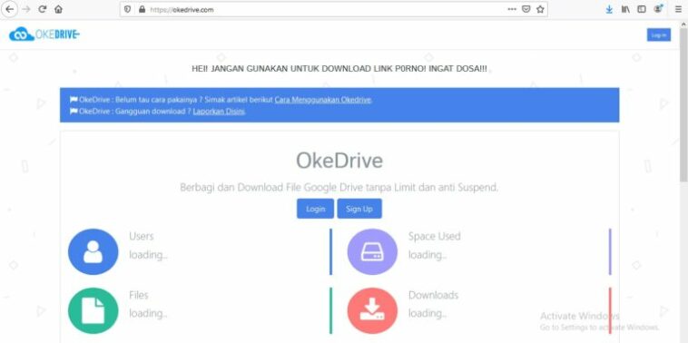 Selanjutnya kunjungi situs OkeDrive di alamat