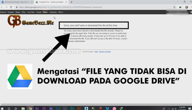 tidak bisa download di Google Drive