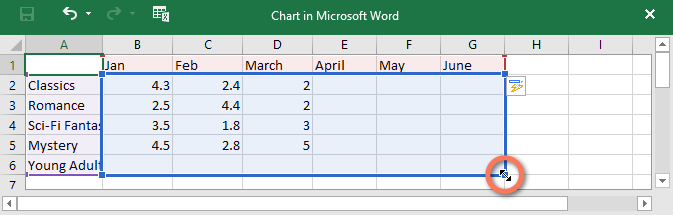 memasukkan data grafik