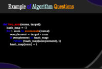 Example of Algorithm Questions